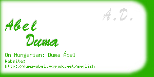 abel duma business card